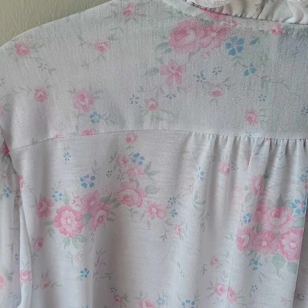 NWT Miss Elaine Pink Floral Nightgown And Robe‎ Set Vintage Size Small